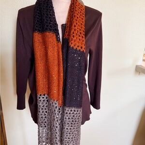 New crochet Elegant Multicolor Knit Scarf . Can be worn with various outfits
